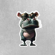 Cool Hippo Sticker - Funny Sunglasses Hippo Decal for Water Bottles, Laptops More, Cute Animal Decal