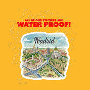 Madrid City Sticker, Travel Souvenir Decal, Urban Wall Art, Vintage Madrid Design, Planner & Scrapbook Accessory