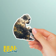 Gorilla Sticker - Double Exposure Sticker - Gorilla Jungle Sticker