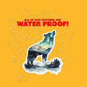 Wolf Sticker - Double Exposure Sticker - Howling Wolf Sticker - Northern Lights Sticker