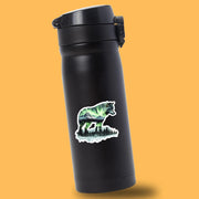 Wolf Sticker - Double Exposure Design - Northern Lights Decal - Unique Wolf Art for Home & Laptop Decor