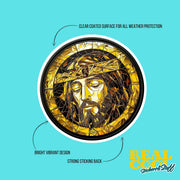Jesus Christ Sticker - Stained Glass Jesus Decal for Christian Faith, Jesus Decal