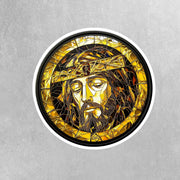 Jesus Christ Sticker - Stained Glass Jesus Decal for Christian Faith, Jesus Decal