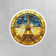 Eiffel Tower Sticker - Stained Glass Paris Decal, Unique Wall Art, Travel Decor, Perfect Gift for Paris Lovers & Globetrotting Friends