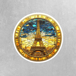 Eiffel Tower Sticker - Stained Glass Paris Decal, Unique Wall Art, Travel Decor, Perfect Gift for Paris Lovers & Globetrotting Friends