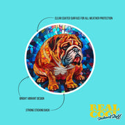Bulldog Sticker - Stained Glass Bulldog Decal for Dog Lovers, Unique Wall Art, Car Decoration & Gift Idea