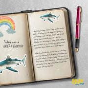 Tiger Shark Sticker | Waterproof Vinyl Decal for Car, Laptop, Water Bottle | Ocean lover Gift Shark Enthusiast Decor