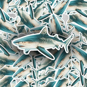 Tiger Shark Sticker | Waterproof Vinyl Decal for Car, Laptop, Water Bottle | Ocean lover Gift Shark Enthusiast Decor