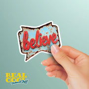 Vintage Believe Sign Sticker | Motivational Wall Art Decal | Inspiring Quotes for Home Decor & Self-Confidence