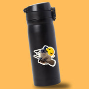 Cat Witch Sticker, Broomstick Cat Halloween Decal, Cute Spooky Cat Art for Halloween Decor, Witchy Cat Gifts & Fun Stickers