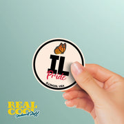 Illinois Pride Sticker - Illinois State Abbreviation Decal for Car, Laptop & Water Bottle | Perfect Illinois Gift Souvenir