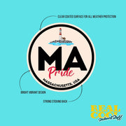 Massachusetts Pride Sticker - Massachusetts State Abbreviation Decal for Car, Laptop & Water Bottle | Perfect Massachusetts Gift Souvenir