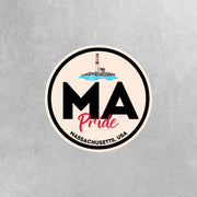 Massachusetts Pride Sticker - Massachusetts State Abbreviation Decal for Car, Laptop & Water Bottle | Perfect Massachusetts Gift Souvenir