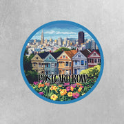 San Francisco Sticker - Painted Ladies Postcard Row Art - Travel Decal, Souvenir Gift, Home Decor