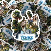 Venice Canals Walkway Sticker | Venice Beach California Decal, Ocean Inspired Art, Travel Souvenir, Beach Decor, Gift for Travelers