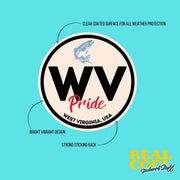 West Virginia Pride Sticker - West Virginia Abbreviation Decal for Car, Laptop & Water Bottle | Perfect West Virginia Gift Souvenir