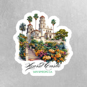 Hearst Castle Sticker | San Simeon California Travel Decal | Vintage Postcard Style | Souvenir Gift for Travelers & Collectors