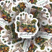 Hearst Castle Sticker | San Simeon California Travel Decal | Vintage Postcard Style | Souvenir Gift for Travelers & Collectors