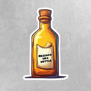 Message In A Bottle Sticker - Funny Waterproof Sticker for Gifts, Party Decor & Scrapbooking, Cute Design, Unique Gift Idea