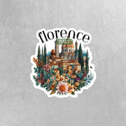 Florence Italy Sticker - Vintage Travel, Waterproof Vinyl, Perfect for Laptops, Water Bottles, & Scrapbooking