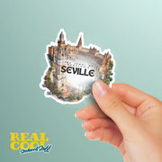 Seville Sticker | Andalusia Plaza de España | Travel Souvenir, Vintage Art Decor for Home & Office