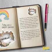 Seville Sticker | Andalusia Plaza de España | Travel Souvenir, Vintage Art Decor for Home & Office