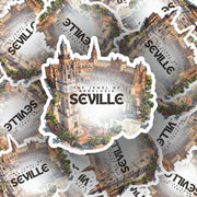 Seville Sticker | Andalusia Plaza de España | Travel Souvenir, Vintage Art Decor for Home & Office