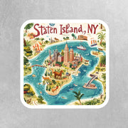 Staten Island Sticker - NY Travel Souvenir, New York City Decor, Personalized Gifts, Bumper Stickers, Waterproof Vinyl