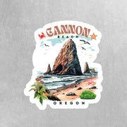 Cannon Beach Sticker - Cute Oregon Sticker for Travel Lovers & Nature Enthusiasts, Souvenir Gift, Waterproof Durable
