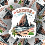 Cannon Beach Sticker - Cute Oregon Sticker for Travel Lovers & Nature Enthusiasts, Souvenir Gift, Waterproof Durable