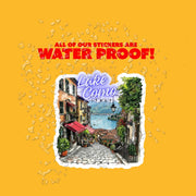 Lake Como Sticker - Vintage Italy Sticker for Travel Lovers, Waterproof & Durable, Great Souvenir or Gift Idea
