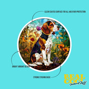 Beagle Sticker - Stained Glass Beagle Decal for Dog Lovers, Cute Pet Art, Waterproof Vinyl Design, Home & Car Decor