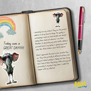 Cool Elephant Sticker - Funny Sunglasses Elephant Decal, Waterproof Vinyl, Cute Car Sticker & Party Favor for Elephant Lovers