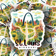 St Louis Sticker - Missouri Sticker, City Pride Decal, Travel Souvenir, Home Decor, Gift for St Louis Lovers & Locals