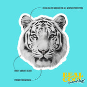 White Tiger Sticker | Tiger Head Decal | Albino Tiger Sticker