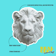 Lion Sticker | Stone Lion Head Decal | King Of The Jungle Decal