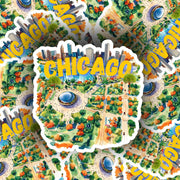 Chicago Sticker - Millennium Park Sticker - The Bean Decal - Cute Chicago Souvenir for Travelers & Locals