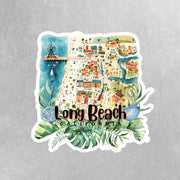 Long Beach Sticker - California Beach Decor, Surfing Art, Travel Souvenir, Ocean Lover Gift, California Stickers, Watercolor Design