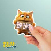 Childless Cat Lady Sticker | Cute Cat Lover Sticker | Funny Cat Decal for Cat Moms | Gift for Cat Lovers & Pet Owners