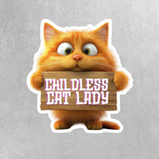 Childless Cat Lady Sticker | Cute Cat Lover Sticker | Funny Cat Decal for Cat Moms | Gift for Cat Lovers & Pet Owners