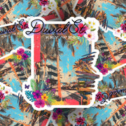 Key West Sticker, Duval Street Decor, Tropical Travel Souvenir, Beach Bum Gift, Vintage Style Vinyl Art, Coastal Wall Decor