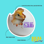 I Just Got Laid Sticker - Funny Chicken Sticker - Funny Chick Sticker