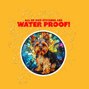 Yorkie Sticker - Stained Glass Yorkie Decal for Dog Lovers, Cute Pet Art, Waterproof Vinyl Design, Home & Car Decor
