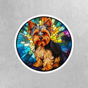 Yorkie Sticker - Stained Glass Yorkie Decal for Dog Lovers, Cute Pet Art, Waterproof Vinyl Design, Home & Car Decor