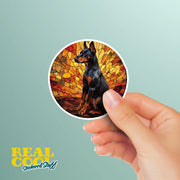 Doberman Sticker - Stained Glass Doberman Decal for Dog Lovers, Cute Pet Art, Waterproof Vinyl Design, Home & Car Decor