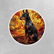 Doberman Sticker - Stained Glass Doberman Decal for Dog Lovers, Cute Pet Art, Waterproof Vinyl Design, Home & Car Decor