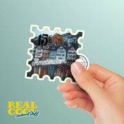 Amsterdam Sticker - Vintage Travel Décor, Retro Amsterdam Souvenir for Laptops, Water Bottles & Crafting
