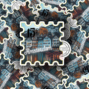 Amsterdam Sticker - Vintage Travel Décor, Retro Amsterdam Souvenir for Laptops, Water Bottles & Crafting