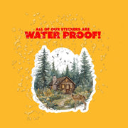Cabin In The Woods Sticker - Lush forest house scene vinyl sticker - Forest Sticker