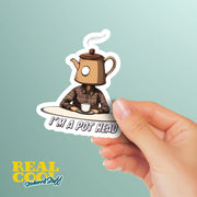 I'm A Pothead Sticker - Funny Coffee Sticke, Cute Humorous Decor, Ideal Gift for Friends & Family